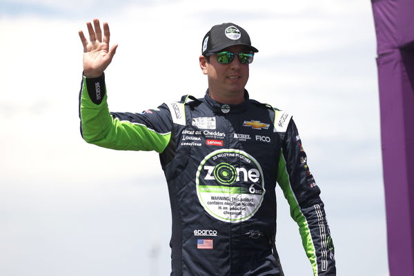 NASHVILLE, TN &#8211; JUNE 30: Kyle Busch ( 8 Richard Childress Racing zone/Thorntons Chevrolet) waves to the fans prior to th