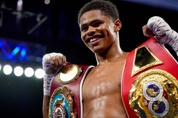 Sport Bilder des Tages July 14, 2019 &#8211; Newark, New Jersey, USA &#8211; SHAKUR STEVENSON celebrates after defeating ALBERTO GUEVARA in a featherweight NABO Title bout at the Prudential Center in Newark, New Jersey. Boxing 2019 &#8211; Shakur Stevenson Defeats Alberto Guevara by 3rd Round KO  &#8211; ZUMAp109 20190714_zaf_p109_012 Copyright: xJoelxPlummerx